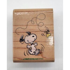 Peanuts Snoopy and Woodstock Rubber Stamp A433D Wood Mounted Rubber Stampede